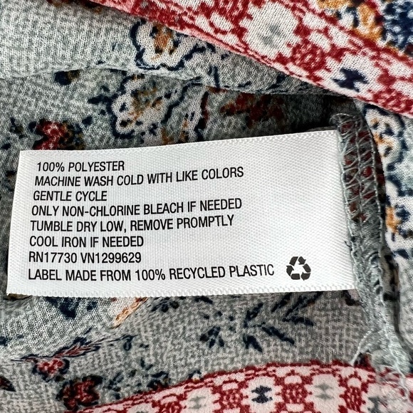 Knox Rose Red Floral Geometric Print Off The Shoulder Blouse Size Medium Women's - Picture 5 of 5